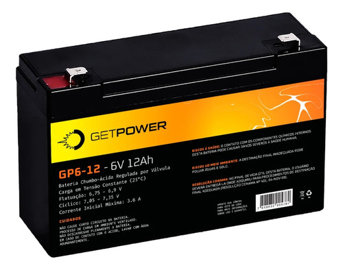 Bateria Selada Vlra 6v 12ah Propósito Geral - Ups - Eps