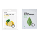 Paquete De 20pz Mascarillas De Vitamina C & Té Verde/ Gri