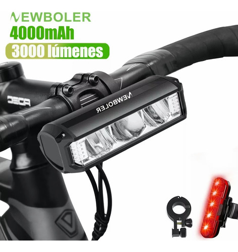 Luz Ipx5 De 3 Led De 2000 Lúmenes Impermeable Para Bicicleta