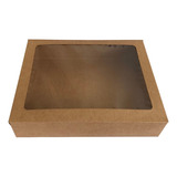 Caixa Presente Com Visor 23,5x18,5x5cm Kraft, G - 100un