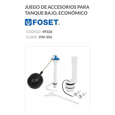Juego De Accesorios Tanque Bajo Wc Flotador Inodoro Foset | Meses sin interés