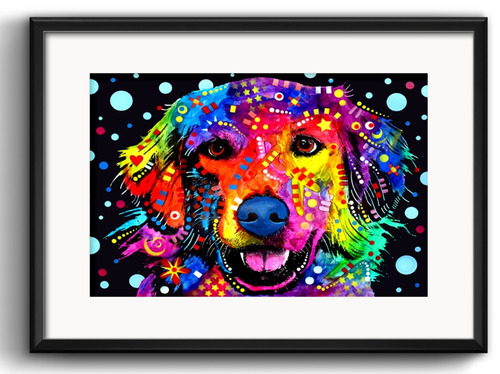 Quadro Golden Retriever Pop Art Cachorro Pet Rrs4 Paspatur