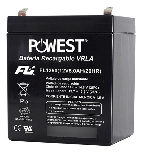 Batería Powest Agm 12v/5ah Sellada Fl1250gs