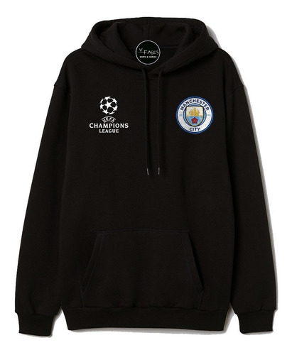 Buzo Hoodie Capota Deportivo Manchester City Fc Champions M