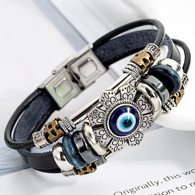 Pulseras Turcas Evil Eye Para Hombre Con Cierre A Presión De