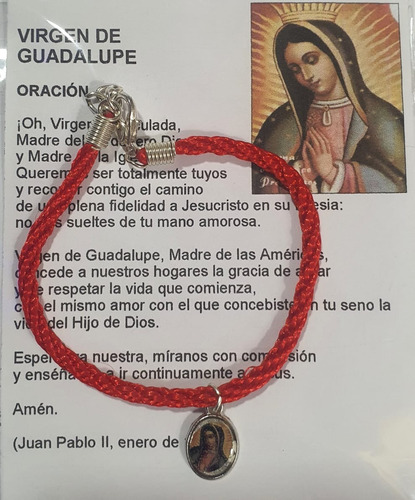 Pack 6 Pulsera De Virgen De Guadalupe, Hecha A Mano