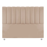 Cabeceira Cama Box Estofada Casal Carla 1,40 Cm Suede Bege