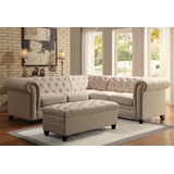 Sillon Esquinero  Chesterfield Premium + Puff De Regalo