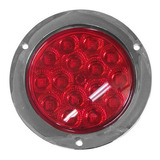 Plafon Redondo Rojo 15 Leds Luz Fija/estrobo 4 Pg