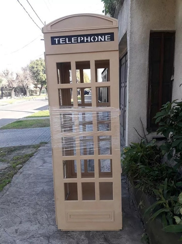 Cabina Telefónica Inglesa Sin Pintar225 X 80 X 80 Con Cartel