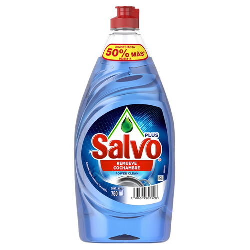 Lavatrastes Líquido Salvo Power Clean 750 Ml, 3 Unidades