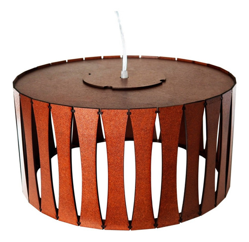 Oferta Luminária Pendente Circular Mdf 40cmx20cm Envio 24hs