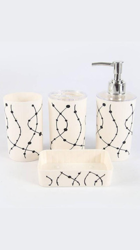 Set Accesorios De Baño X4 Dispenser Jabonera Portacepillo