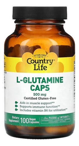 Country Life  L Glutamine 500 Mg 100 Capsulas Sfn