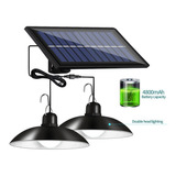 Lampara Solar Colgante 2 Focos Luz De Emergencia Ajustable