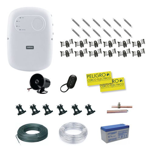 Kit Cerco Eléctrico 6 Hilos X 20 Mts. Ang 90  L  P/instalar