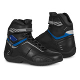 Botas Hombre Motociclista Biker Touring Wkl 80016 Negro Azul