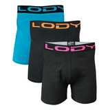 3 Boxers Clásicos De Hombre Algodón Y Lycra Lisos Marca Lody