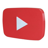 Ícone Youtube Para Decoração Enfeite Plástico Placa 14x10x2