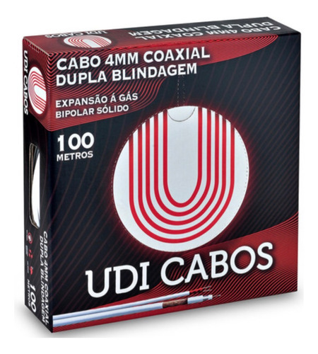 02 Cx - Cabo Coaxial 4mm+bip 2x26 Dupla Blindagem Cftv 100m 