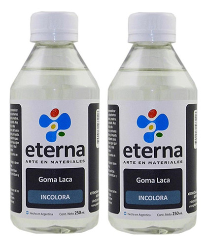 Goma Laca Incolora Eterna Frasco X 250 Ml Pack X 2 Unidades