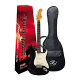 Guitarra Eléctrica Sx  Fst-62 Bk  + Funda Maple Rosewood