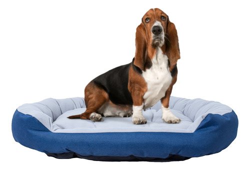 Cama Grande Para Perro Fresca, Base Impermeable Y Resistente