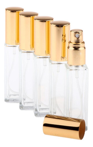 5 X 8ml Tubo Atomizador De Perfume Casquillo De Oro