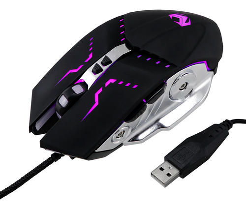 Mouse Gamer Profesional Usb Rgb Mixie M11 Luz Led 7 Botones