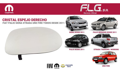 Vidrio Espejo Derecho Fiat Palio 2011 Foto 4