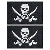 Stidsds Paquete De 2 Parches De Bandera Pirata Jack Rackham,