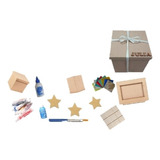 Caja De Arte Kit Set Manualidades Madera Pintar Niños Infant
