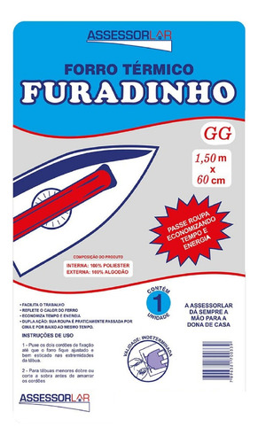 Capa Forro Térmico Furadinho P/ Mesa De Passar 1,50m X 60