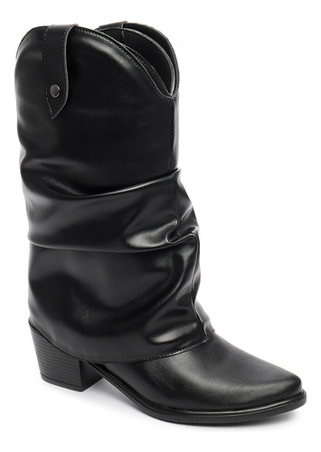 Bota Cano Alto Biker Western Polaina Flor De Griffe Feminino