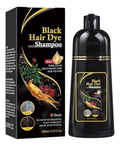 Natural Shampoo 3 In 1, Black Hair Dye Shampoo, Natural