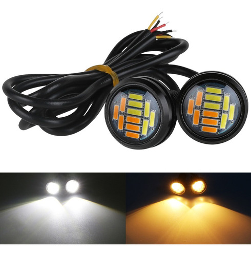 2 Piezas Led Ojo De Águila Focos Niebla Para Carro Bicolor