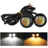 2 Piezas Led Ojo De Águila Focos Niebla Para Carro Bicolor