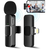 Microfono Inalambrico Para iPhone / Ipads Microfono Lavalier Celular Color Negro