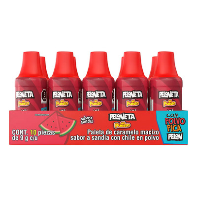 Paleta Enchilada Pelon Pelo Rico Peloneta Sandía 10 Pzs 9g | MercadoLibre