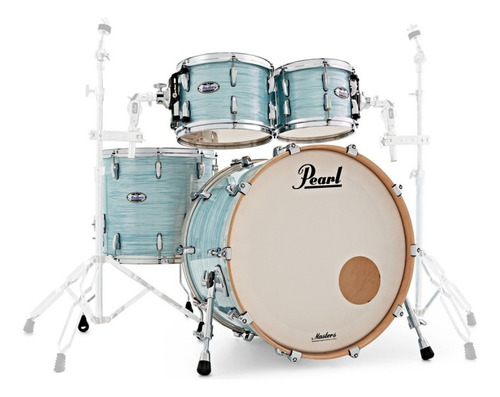 Bateria Pearl Master Maple Complete 4 Cuerpos Blue Oyster