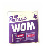 Chip Celular Prepago Wom 1gb + 50min + 50 Sms