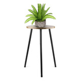 Taburete Redondo Moderno 50 Cm Alto Para Plantas Interiores