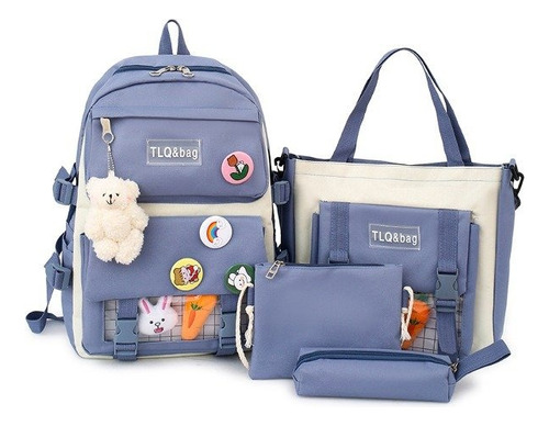 Mochila Kawaii Importada Set X 4 Harajuku Estilo Coreana