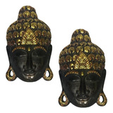 Máscara Carranca Buda Indonésia Bali Decoração 30cm - 2 Pcs