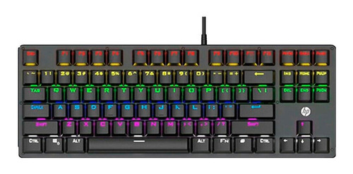 Teclado Gamer Hp Gk200 Black Mecánico Sw Blue Rgb