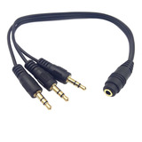 Cable Divisor De Audio De 3,5 Mm Hembra A 3 Macho | Negro