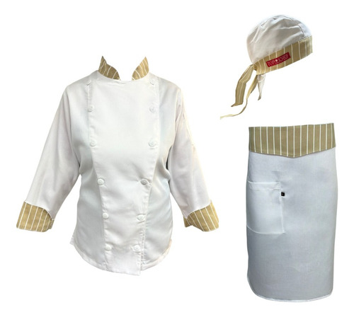 Paquete De Filipina, Gorro Y Mandil Para Dama De Chef