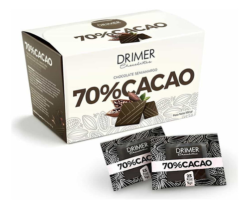 Tableta Chocolate Drimer 70% Cacao Display X 20u- 100gr
