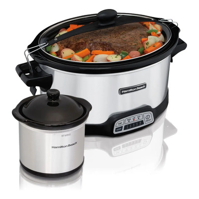 Olla De Coccion Lenta Hamilton Beach 7qt Tapaclip Bono33477f Color Gris | Envío gratis