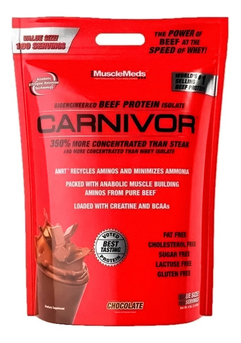 Proteina Mmd Carnivor 8 Libras (100 Srvs) - Sabor Chocolate